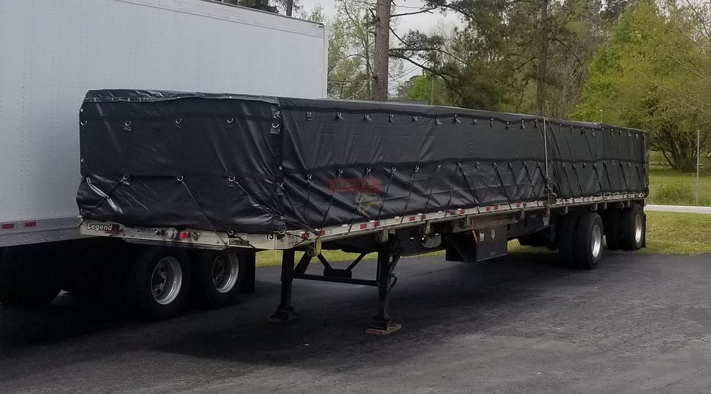 Lumber tarps on flatbed